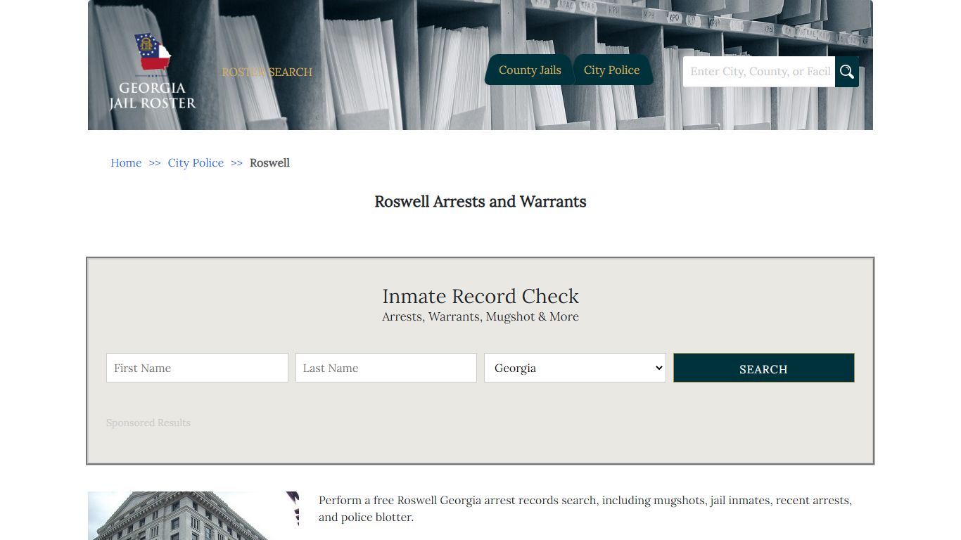 Roswell Arrests and Warrants | Georgia Jail Inmate Search