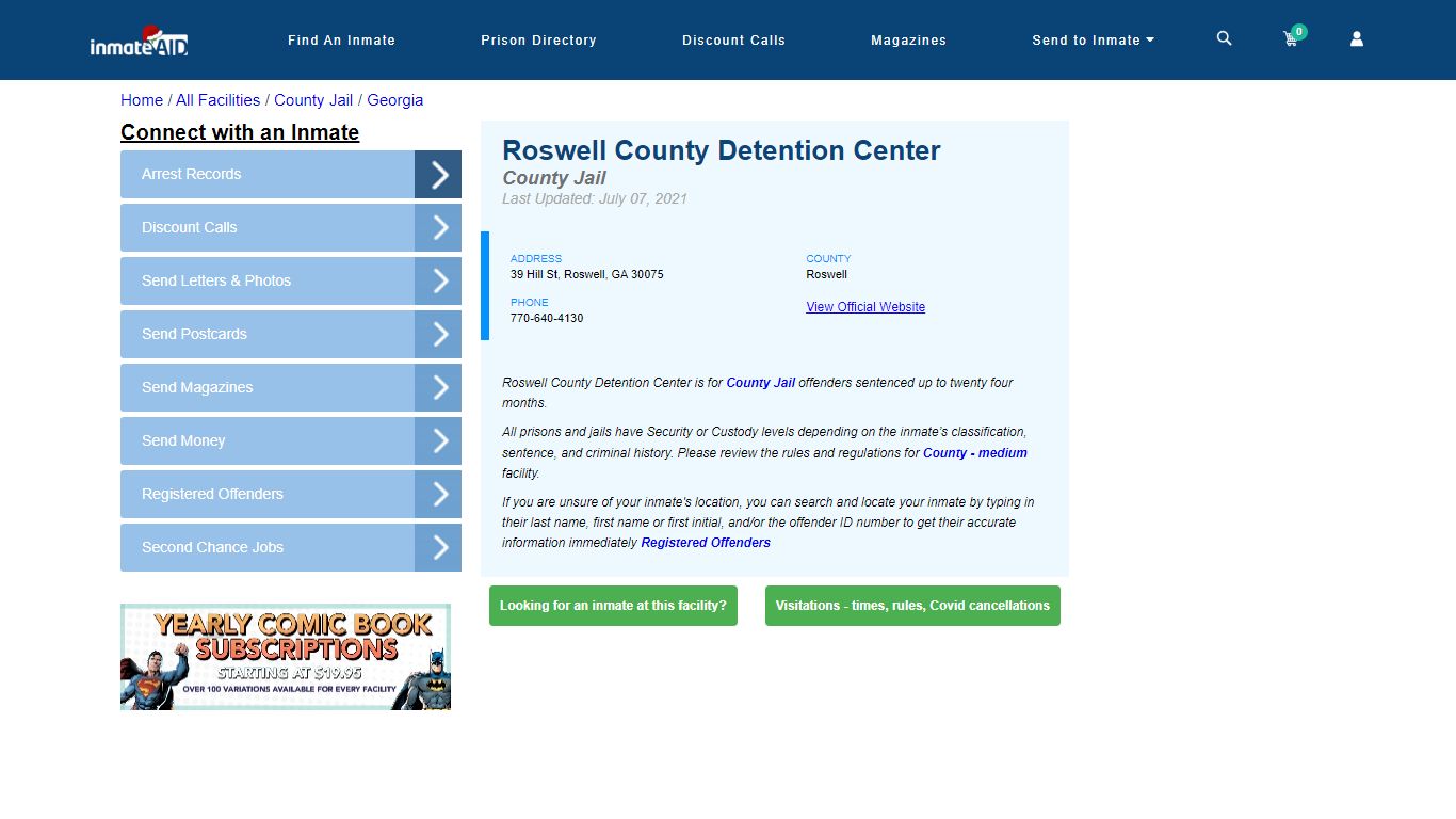 Roswell County Detention Center - Inmate Locator - Roswell, GA