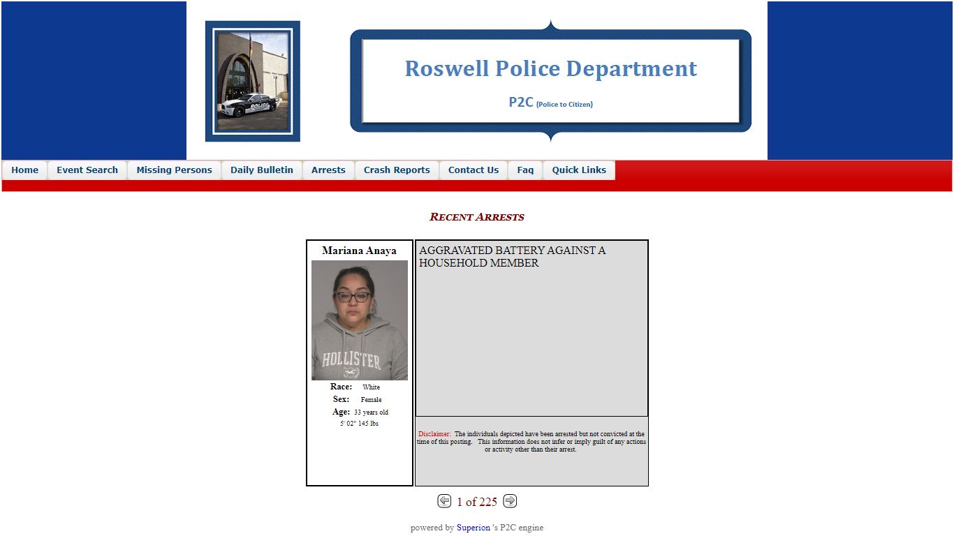 Roswell Police Department P2C - provided by OSSI